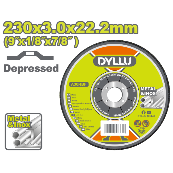 Սկավառակ մետաղ կտրող 230x3.0մմ DYLLU DTAC1392