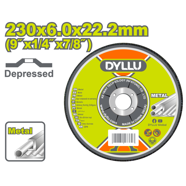 Սկավառակ մետաղ հղկող 230մմ DYLLU DTAC1395 Սկավառակ մետաղ հղկող 230մմ DYLLU DTAC1395