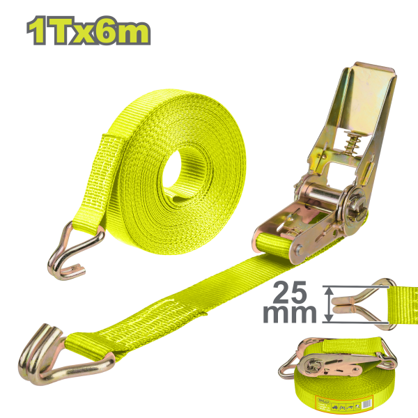 Ձգիչ գոտի ճռիկով 1 տոննա 6մx25մմ DYLLU DTRT13106