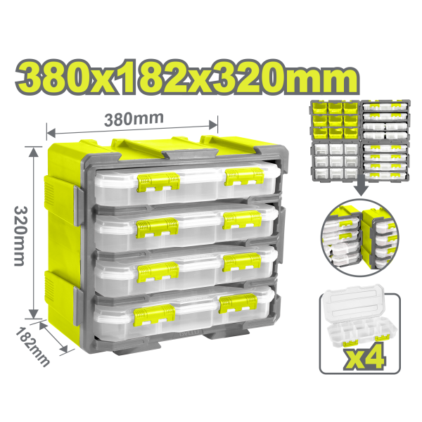 Արկղերի հավաքածու մոդուլային 380x182x320մմ DYLLU DTTB8344