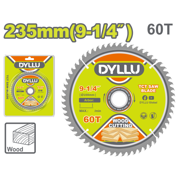 Սկավառակ սղոցաձև փայտ կտրող TCT 235մմ DYLLU DTTC1K08