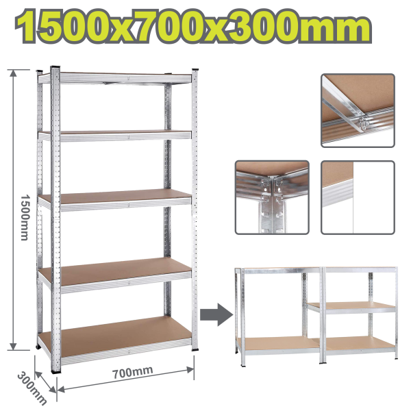 Դարակներպահեստավորման  5 հարկանի 1500x700x300մմ DYLLU DTTS1A73
