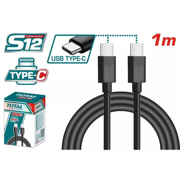USB Type-C-C մալուխ TOTAL TIUCC02 1մ