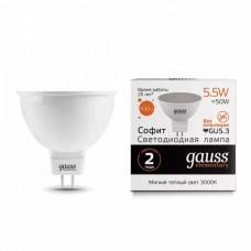 Gauss լամպ GU5.3 Elementary MR16 5.5W 3000K 430Lm 1/10/100