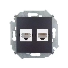 Simon15 վարդակ համակարգչի+հեռախոսի RJ11+RJ45 սև (1/20)