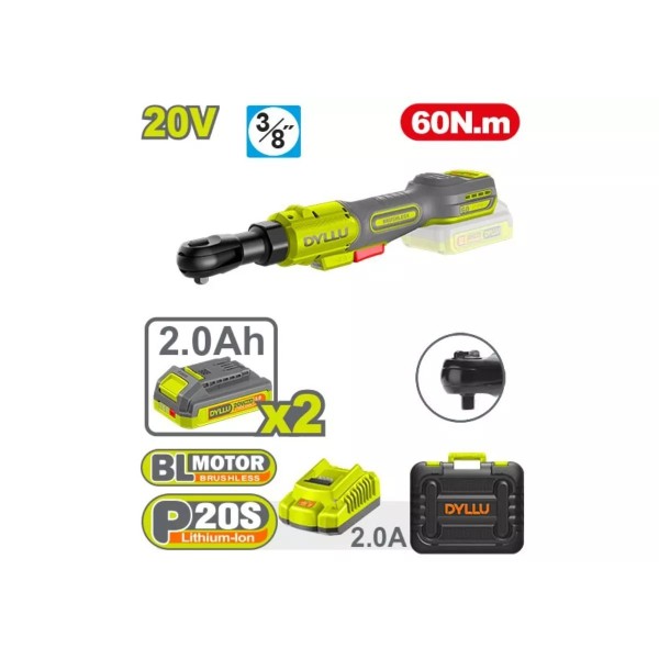 Բանալի ճռիկավոր մարտկոցային 20Վ 60Ն·մ DYLLU DTCD20602