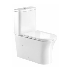 Կոմպակտ զուգարանակոնք WeltWasser WW TELBACH 001GL-WT 38.5x65.5x83.5 սմ, սպիտակ փայլուն, Rimless, նստատեղով