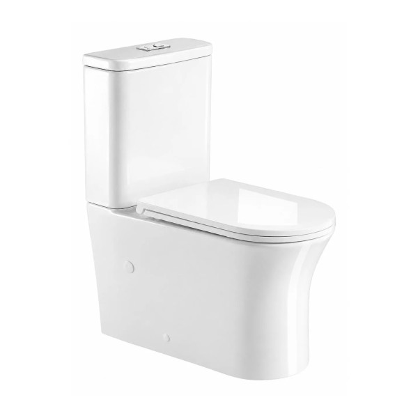 Կոմպակտ զուգարանակոնք WeltWasser WW TELBACH 001GL-WT 38.5x65.5x83.5 սմ, սպիտակ փայլուն, Rimless, նստատեղով