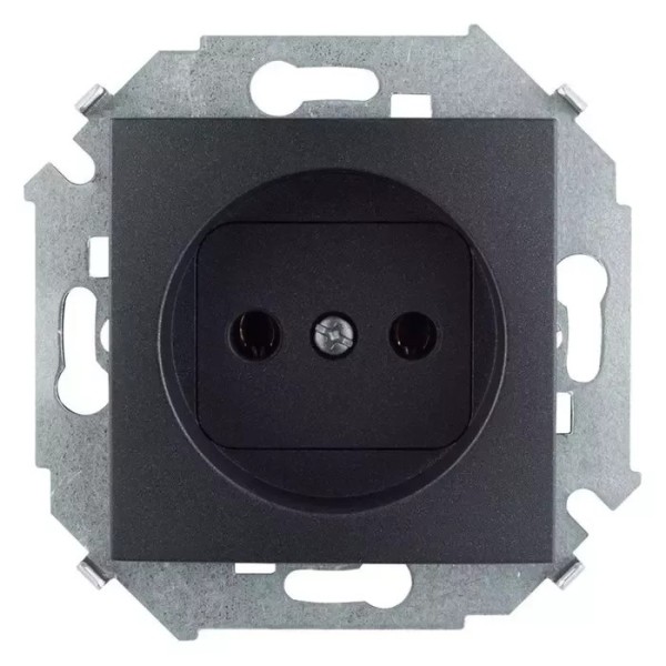Simon15 վարդակ հողանցումով 16A 250В սև (1/20)