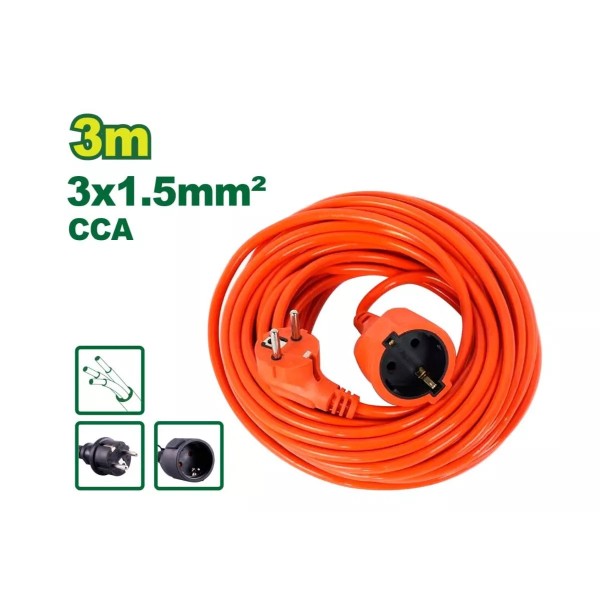 Երկարացման լար 3մ 3x1.5մմ² DYLLU DTEJAG01