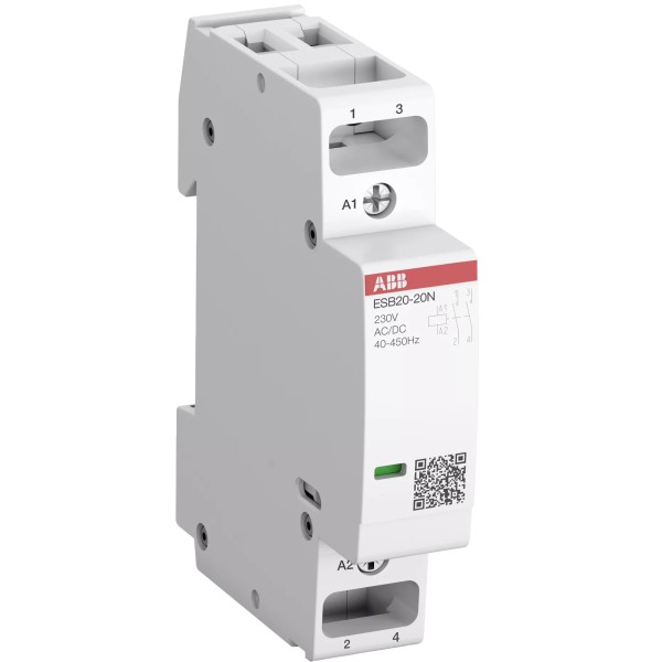 ABB ESB20-20N-06 մոդուլային կոնտակտոր, 20 Ա, 2NO, 230 Վ AC/DC կծիկ