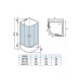 Լոգախցիկ WeltWasser WW500 HALLE 801 80x80 սմ, քառորդ շրջան, բարձր տակդիր 44 սմ, թափանցիկ ապակի