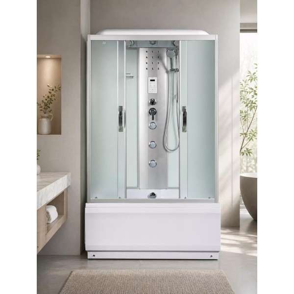 Լոգախցիկ RIVER SENA 120/80/55 МТ 120x80 սմ, ուղղանկյուն, բարձր տակդիր 55 սմ, փայլատ ապակի