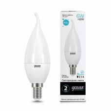 Gauss լամպ E14 Elementary մոմ (ծիծակ) 6W 4100K 450Lm 1/10/50