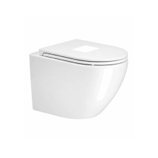 Կախովի զուգարանակոնք WeltWasser WW MERZBACH 043 GL-WT 37x49x36 սմ, սպիտակ փայլուն, Rimless, նստատեղով