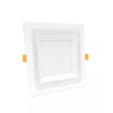 LED լուսատու Double Panel ներկառուցվող 12+6W 4100K+4100K քառակուսի