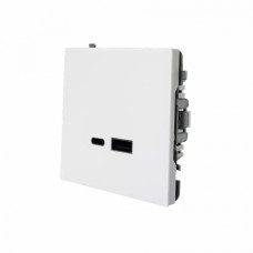 Electrica Lavanda լիցքավորիչ USB A+C 2.4А 5V 12W սպիտակ (1/10)