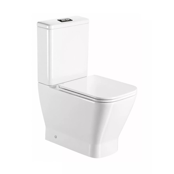 Կոմպակտ զուգարանակոնք WeltWasser WW ROTBACH 011 GL-WT 36.5x62x80.5 սմ, սպիտակ փայլուն, Rimless, նստատեղով
