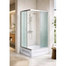 Լոգախցիկի միջնապատ RIVER MORAVA XL 100/80/24 МТ 100x80x24 սմ, ուղղանկյուն, սահող դուռ, փայլատ ապակի 4 մմ, փայլատ քրոմ