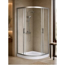 Լոգախցիկի միջնապատ WeltWasser WW500 C 100/189 100x189 սմ, քառորդ շրջան, սահող դուռ, թափանցիկ ապակի 5 մմ, քրոմ