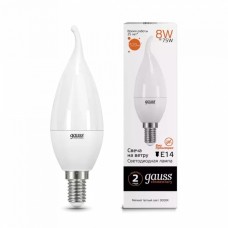 Gauss լամպ E14 Elementary մոմ (ծիծակ) 8W 3000K 520Lm 1/10/50