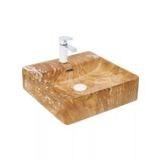 Դրվող լվացարան WeltWasser WW ELBACH 2177 M846 42x42x12 սմ, մարմար՝ սև՝ սպիտակով