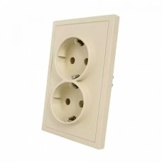 Electrica Lavanda վարդակ հողանցումով 2 տեղ շրջանակով բեժ (1/6)
