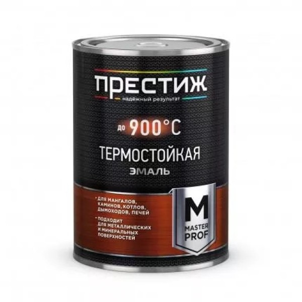 Prestij ներկ էմալե ջերմակայուն черная 0.8կգ. 700C 6հ