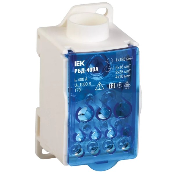 Տերմինալ մեկուսիչով 400A մուտք 1x185 մմ (ելք 5x16 մմ - 2x35 մմ - 4x10 մմ) IEK