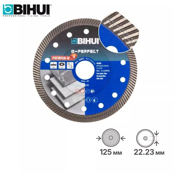 Ալմաստե սկավառակ SUPER THIN TURBO, 125x1,4մմ, BIHUI, DCBN5