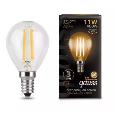 Gauss լամպ E14 Black շարիկ 11W 2700К 720Lm Filament 1/10/50