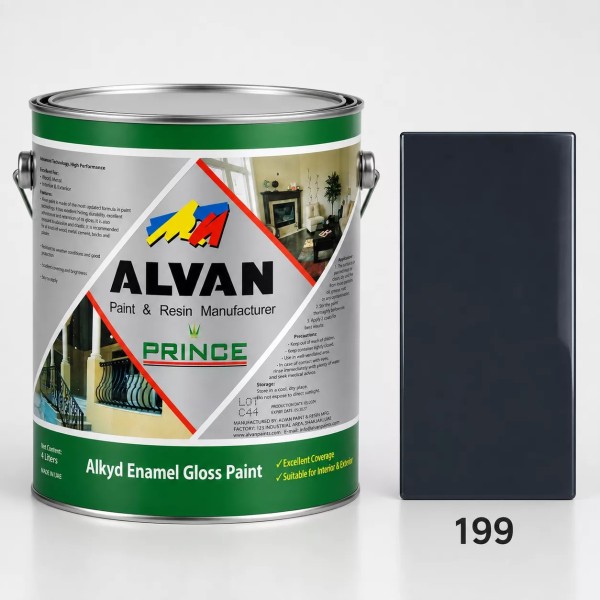 Ալվան յուղաներկ կիսափայլուն սև  199 1կգ