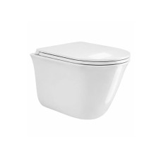 Կախովի զուգարանակոնք WeltWasser WW TELBACH 004GL-WT 36x48.5x36 սմ, սպիտակ փայլուն, Rimless, նստատեղով