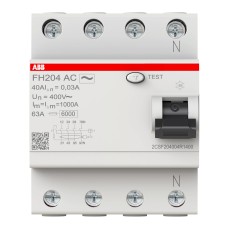 RCD (մնացորդային հոսանքի անջատիչ) ABB FH204 AC-40/0.03, 4P, 40 A, 30 mA, AC տեսակ