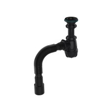 Aquant Սիֆոն կեռ․լվացարանի 1 1/4,սև գույն, սև ցանցով+գոֆրե 40*40/50
