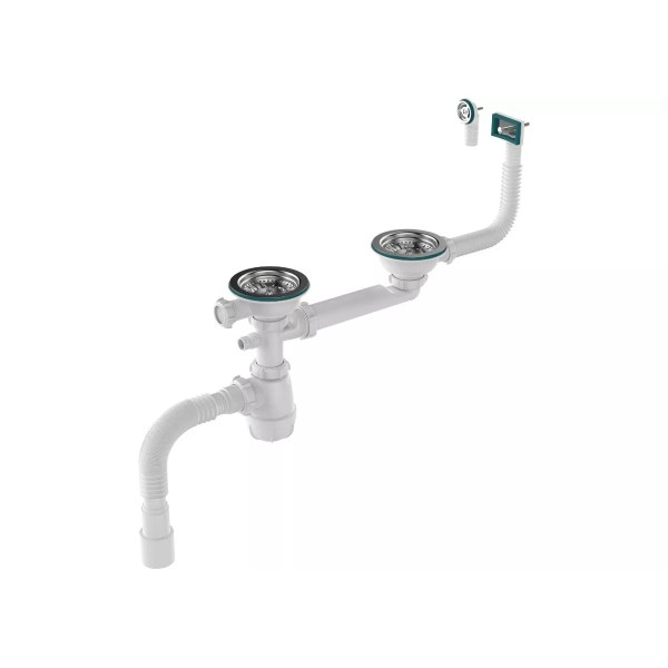 Aquant սիֆոն երկտեղանի 1 1/2 (65մմ) մեծ գլխիկ կլոր և քառակուսի պերելիվ + գոֆրե 40*40/50
