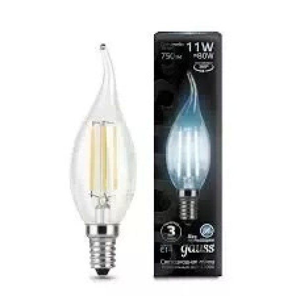 Gauss լամպ E14 Black մոմ (ծիծակ) 11W 4100К 750Lm Filament 1/10/50