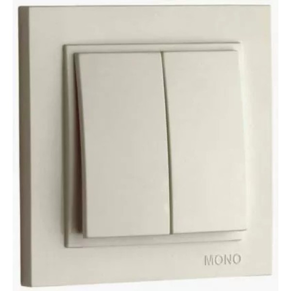 Mono Electric Անջատիչ 2 տեղ  կաթնագույն 500-001725-102