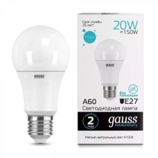Gauss լամպ E27 Elementary A60 20W 4100K 1600Lm 1/10/50