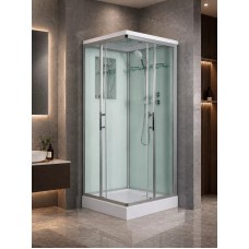 Լոգախցիկ WeltWasser WW500 LAINE 802 80x80 սմ, քառակուսի, ցածր տակդիր 14 սմ, թափանցիկ ապակի