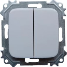 Անջատիչ  2 տեղ սպիտակ G805 TITAN