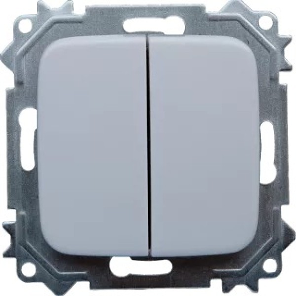 Անջատիչ  2 տեղ սպիտակ G805 TITAN