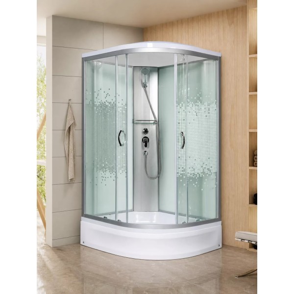 Լոգախցիկ МОНОМАХ 90/70/24 МЗ L 90x70 սմ, ասիմետրիկ, ձախ, միջին տակդիր 24 սմ, թափանցիկ ապակի