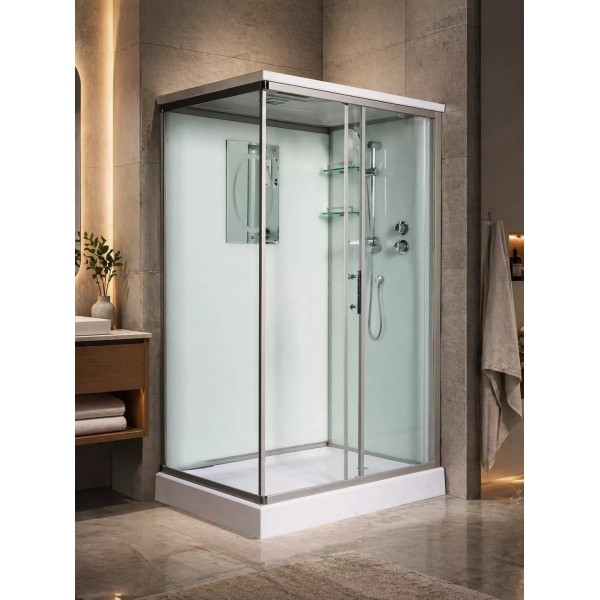 Լոգախցիկ WeltWasser WW500 LAINE 1212 120x90 սմ, ուղղանկյուն, ցածր տակդիր 14 սմ, թափանցիկ ապակի