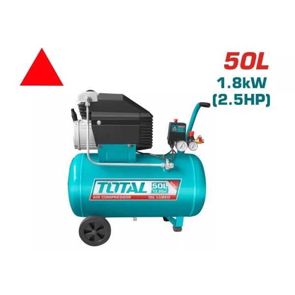 Կոմպրեսոր TOTAL TC125506 (50լ, 1800Վտ, 119լ/ր, 8բար)