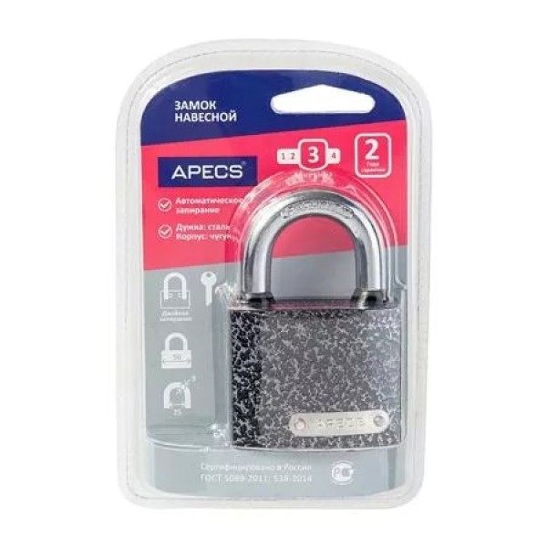 Կողպեք կախովի Apecs PD-01-50-Blister