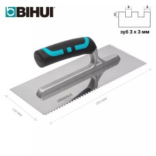 Ատամնավոր մալա BIHUI չժանգոտվող պողպատից, 280*120մմ, 3մմ ատամ, BIHUI,  PTSB03