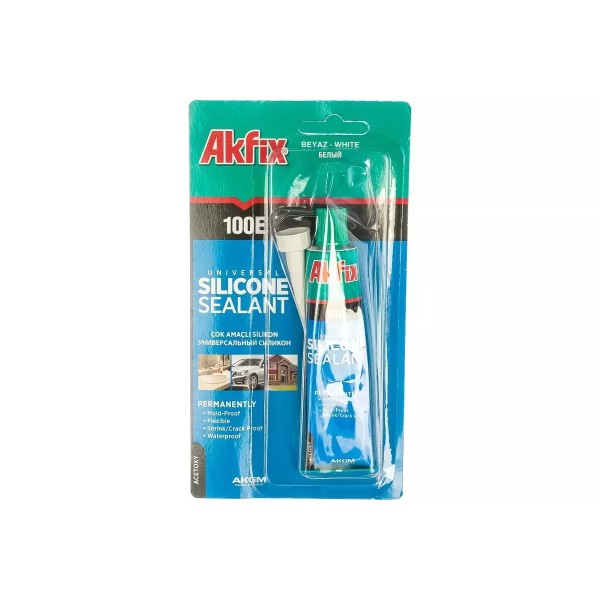 Սիլիկոն, պարկուճով, սպիտակ  50մլ AKFIX 100E (24/192)