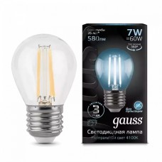 Gauss լամպ E27 Black շարիկ 7W 4100К 580Lm Filament 1/10/50