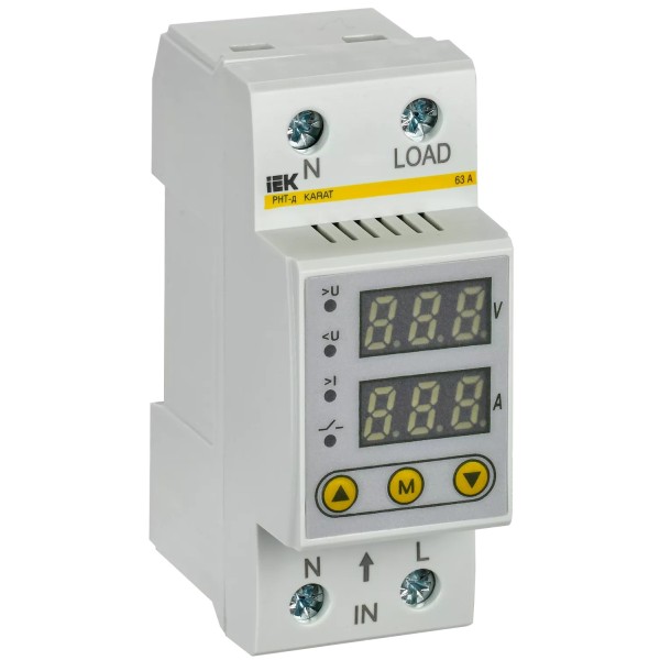 Տոկի և լարման ռելե թվային 63 A 36մմ 220 V 2 էկրան IEK